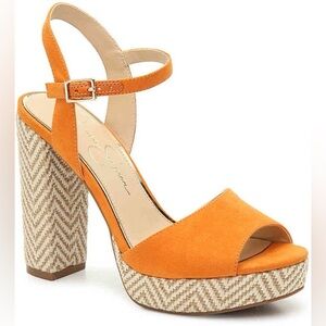 Jessica Simpson Abiah Platform Sandal Block Heels in Orange